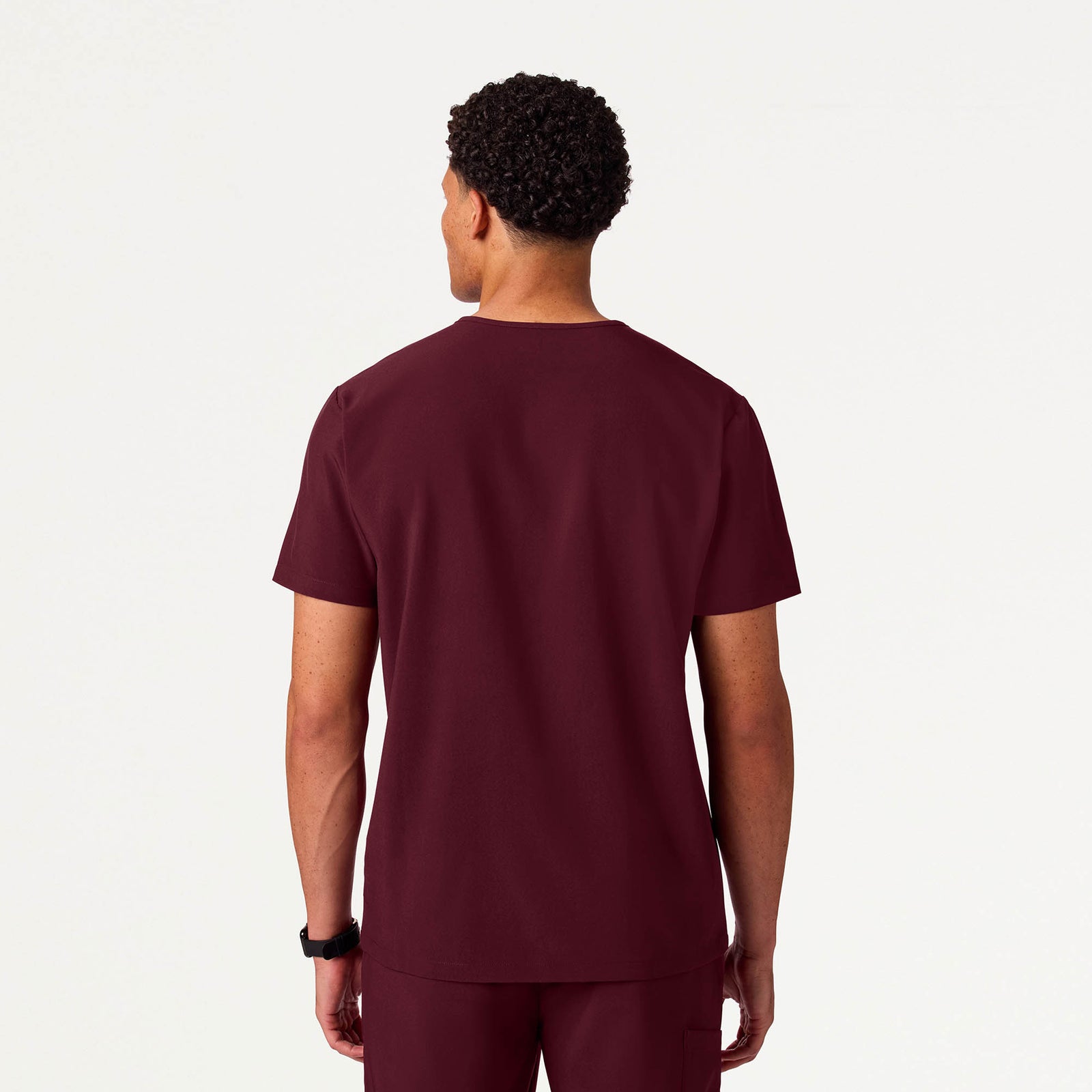 Rhys 1-Pocket Scrub Top - Burgundy