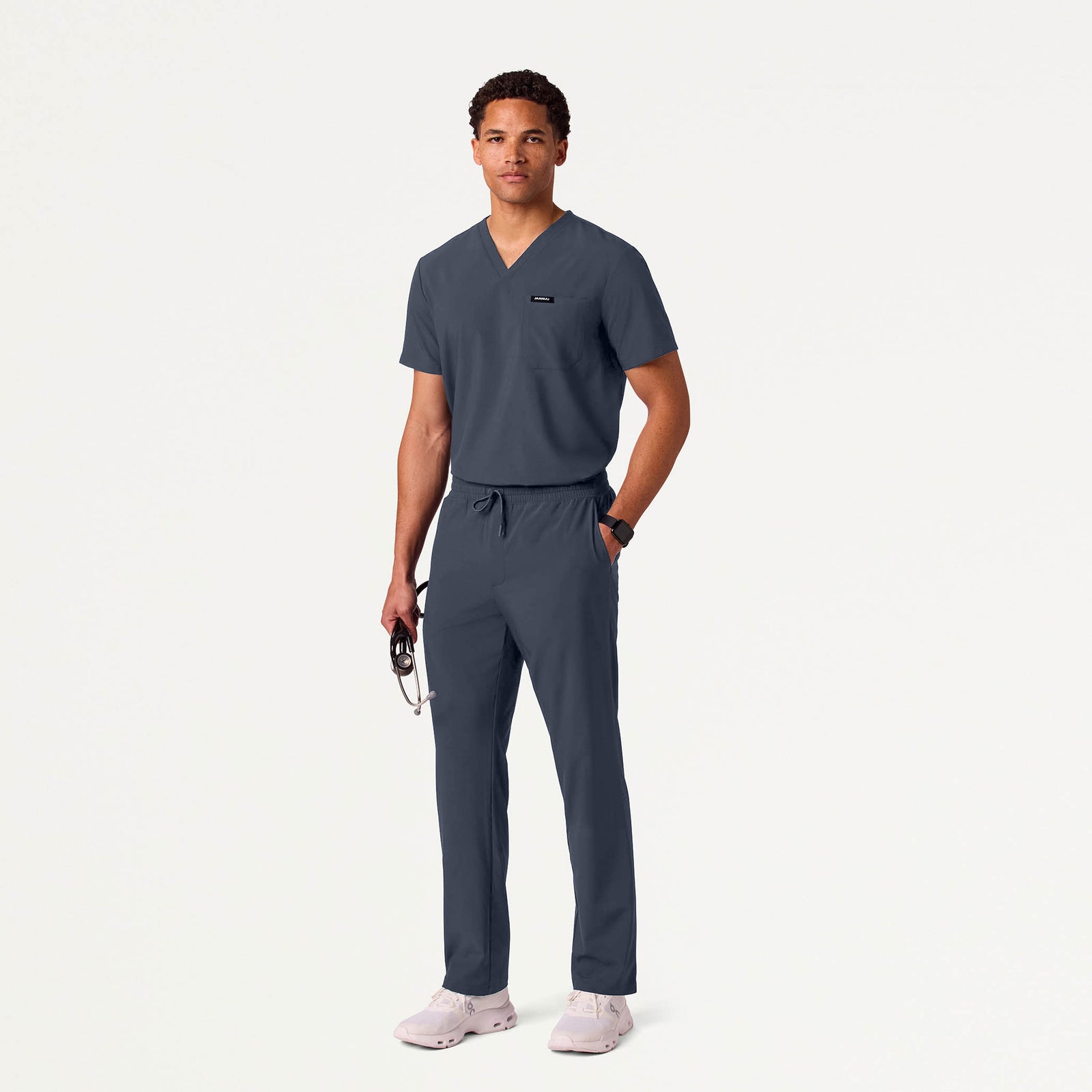 Rhys 1-Pocket Scrub Top - Carbon Gray