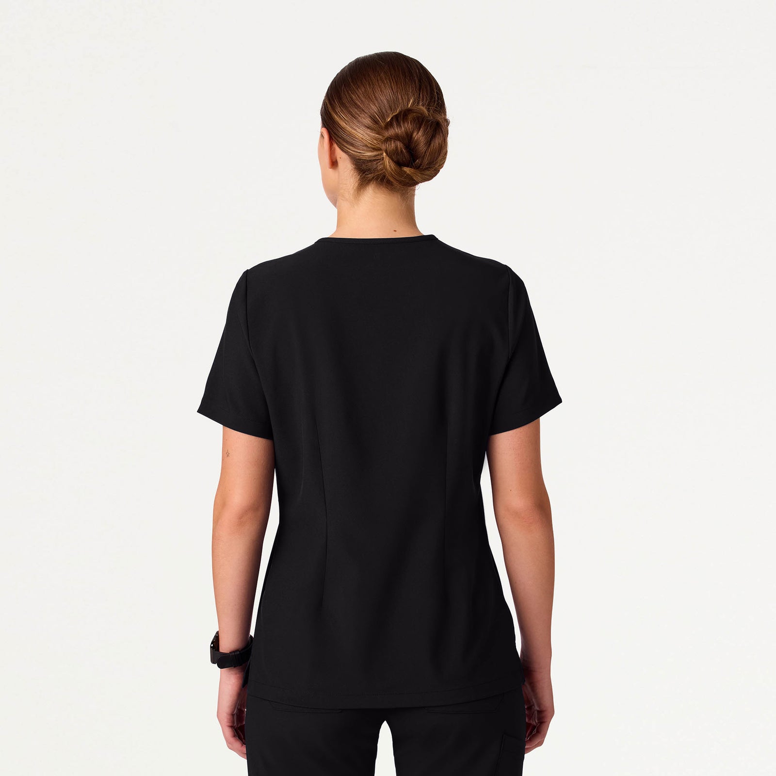 Harlow Slim 1-Pocket Scrub Top - Black