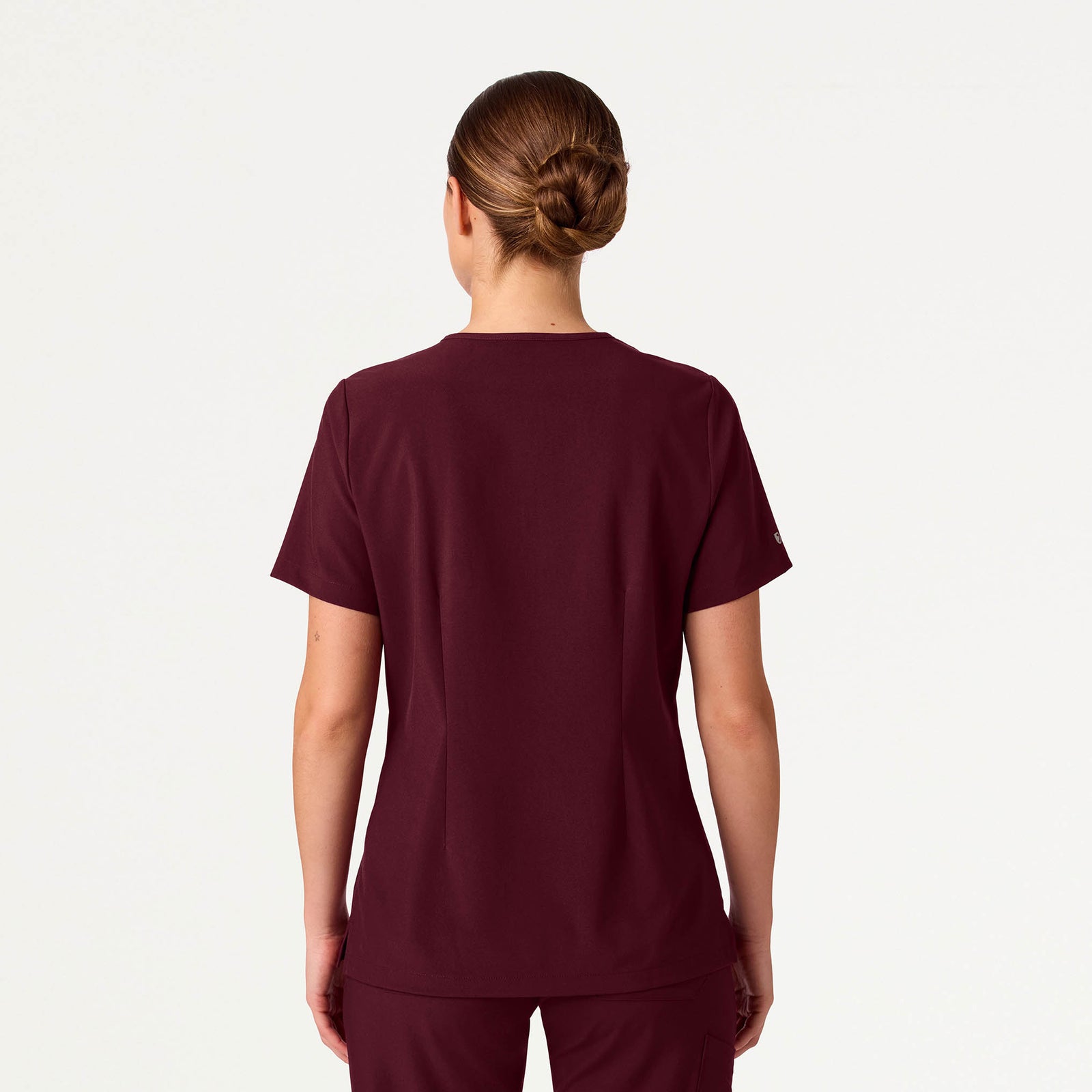 Harlow Slim 1-Pocket Scrub Top - Burgundy