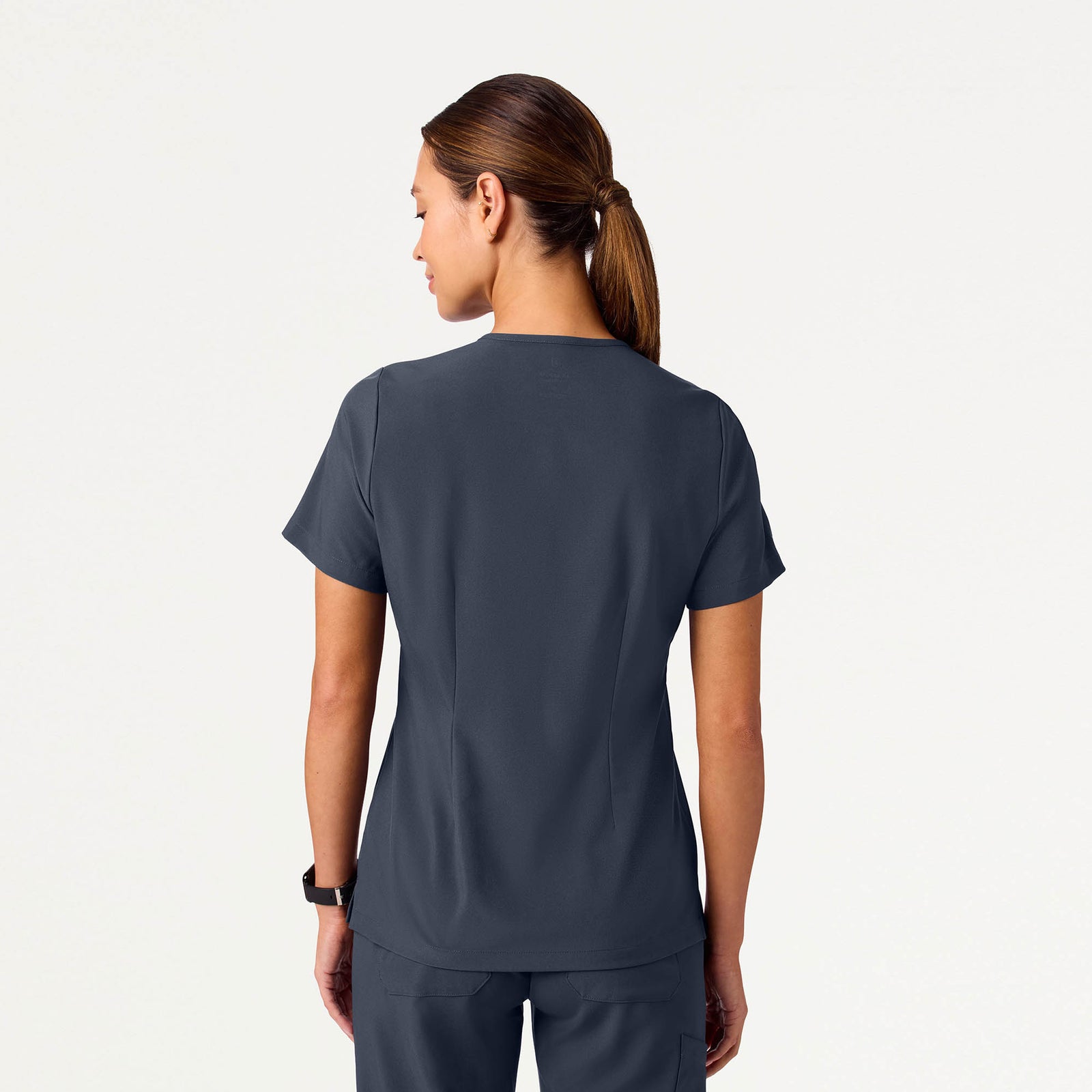 Harlow Slim 1-Pocket Scrub Top - Carbon Gray